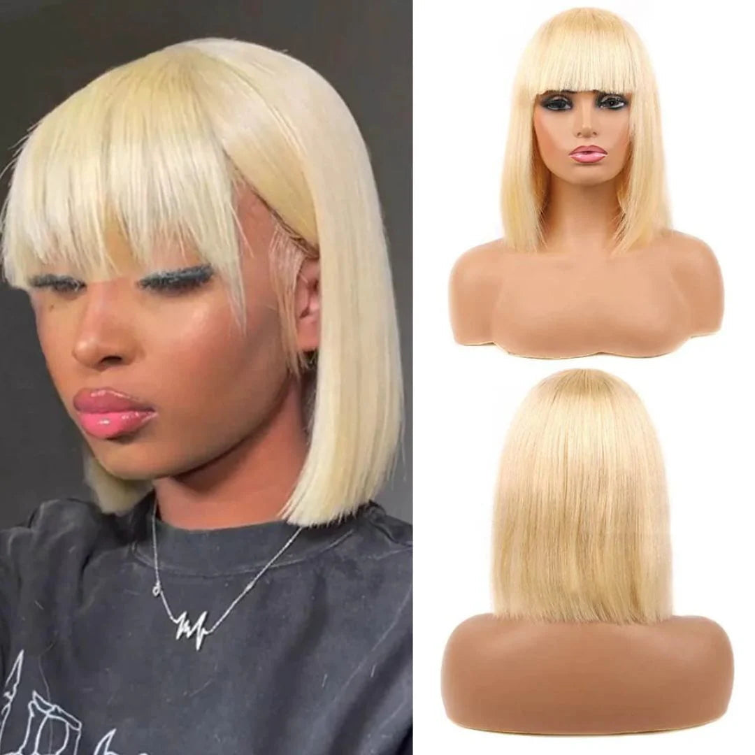 Bogo Flash Sale: 10" Bob Wig with Bangs+10" #613 Color Bob Wig