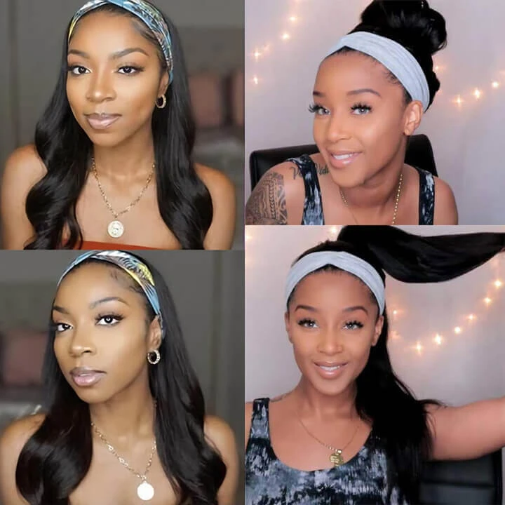 Body Wave Glueless Headband Wig Human Hair Beginner Friendly Wigs For Black Women - Amanda Hair