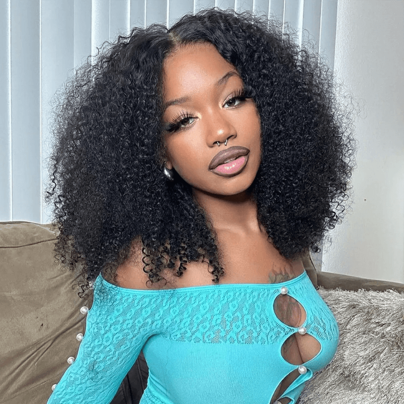 Amanda Hair Kinky Curly 250% Density 6x4 / 13x4 Lace Front Ready Go Human Hair Wig Flash Sale