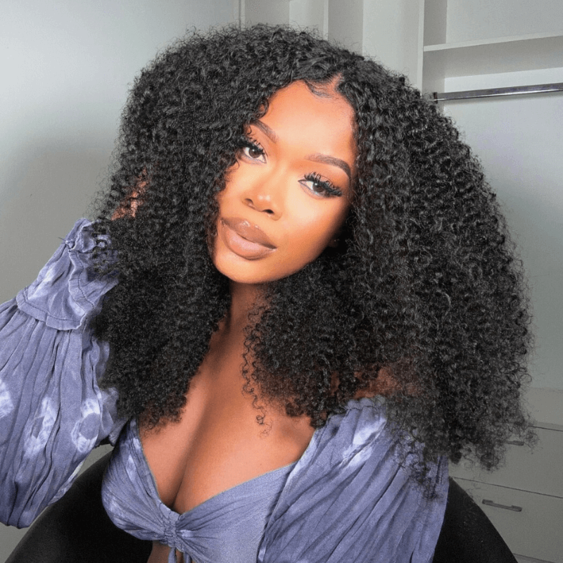 Amanda Hair Kinky Curly 250% Density 6x4 / 13x4 Lace Front Ready Go Human Hair Wig Flash Sale
