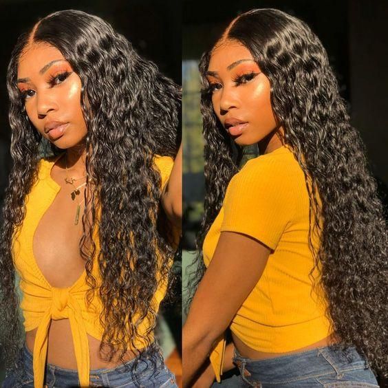 Water Wave Human Hair Full Lace Wigs Pre Plucked Hairline With Baby Hair-Amanda Hair