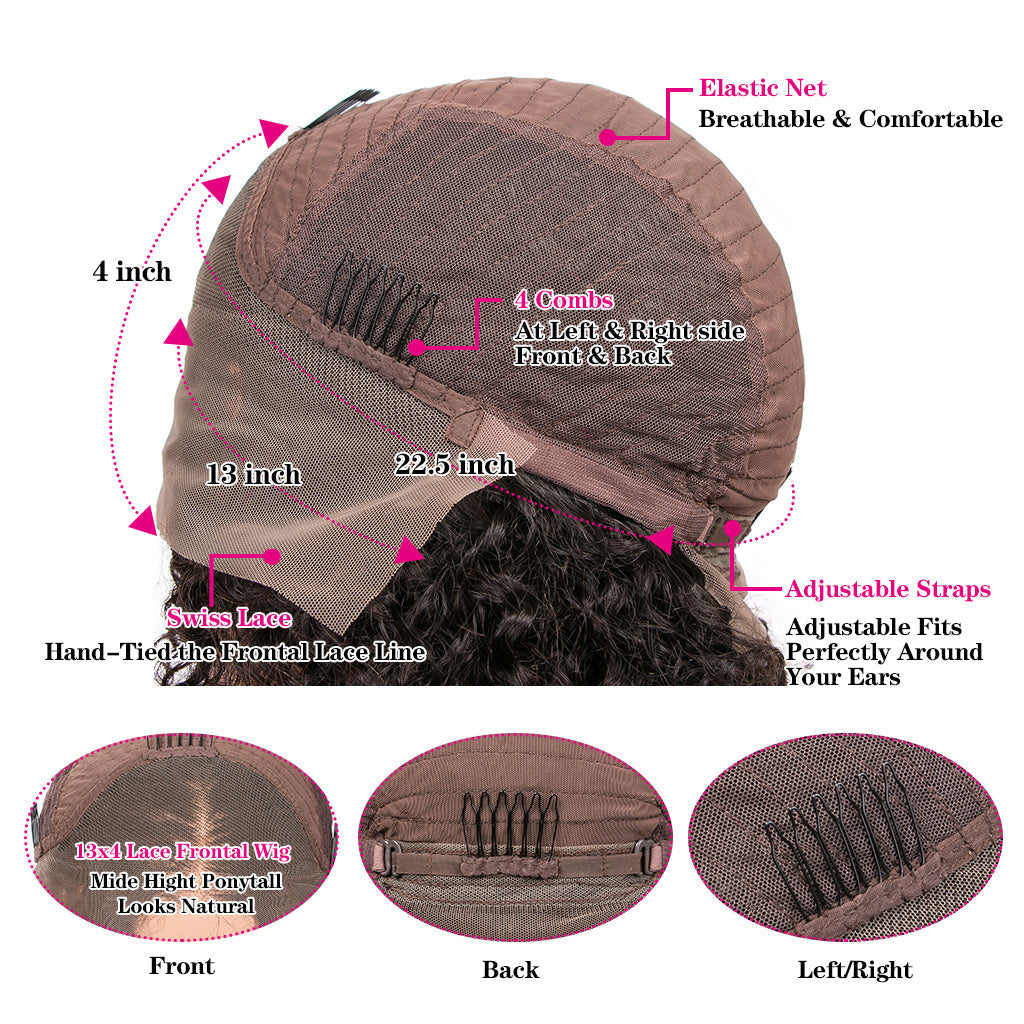 FLASH SALE $99: 13x4 Kinky Straight HD Transparent Lace Front Wigs-Amanda Hair