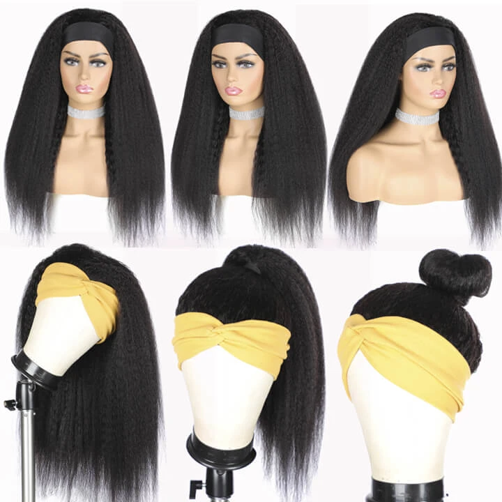 Flash Sale: Save $100, 48 Hour Only, Glueless Kinky Straight Best Headband Wig Amanda Hair
