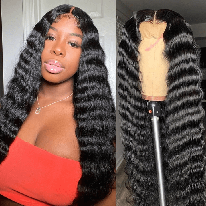 Flash Sale: Save $100, 48 Hour Only, HD Transparent 4*4 Lace Front Loose Deep Wave Wig Pre Plucked Hairline, Best Price! - Amanda Hair
