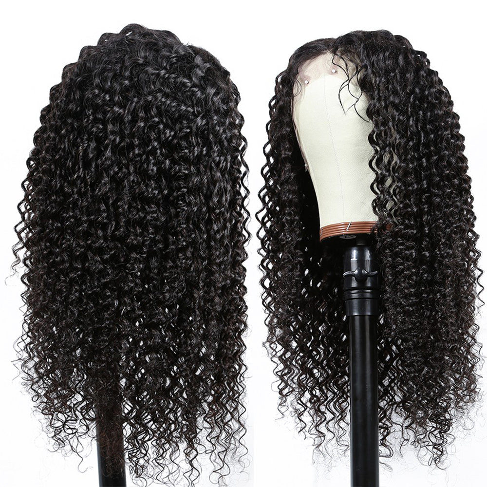 Tiktok Ashleythemogulbu  Same Wig Long Spanish Curl Wave Hair Undetectable Transparent HD Lace Black Human Hair Wigs-Amanda Hair