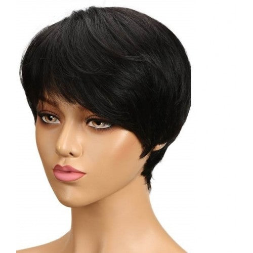 Short Pixie Cut Peruvian Straight Machine Made 100% Human Virgin Hair None Lace Wig for Women - Amanda Hair