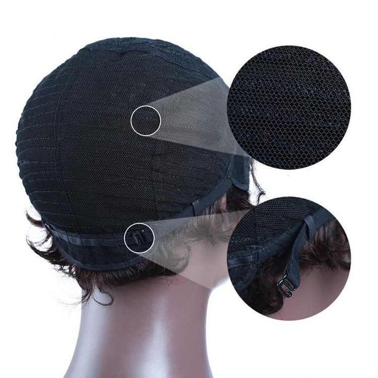 Short Pixie Cut Peruvian Straight Machine Made 100% Human Virgin Hair None Lace Wig for Women - Amanda Hair