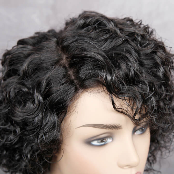 Pixie Cut Human Hair Wig 13*4 Lace Front Short Curly Bob Wig Plucked Pixie Wigs With Baby Hair - Amanda Hair