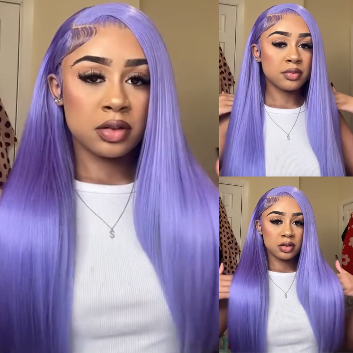 Colorful Straight Lace Frontal Transaparent Wigs Transparent HD Lace Wigs Pre-plucked with Baby Hair