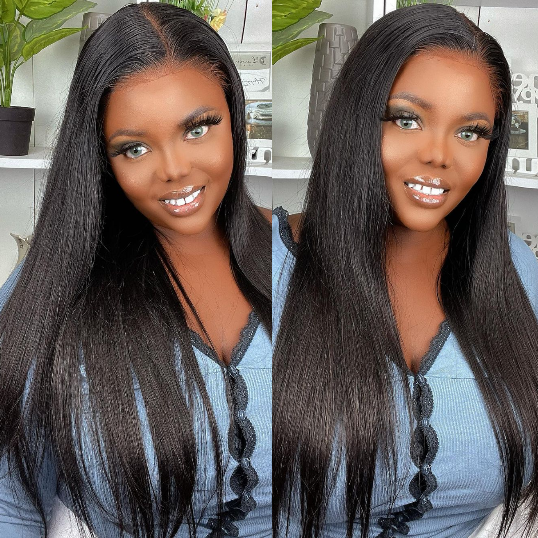 Amanda Hair Malaysian Straight Hair 3 Bundles With 13*4 Lace Frontal 9A Grade 100% Unprocessed Human Hair No Tangles