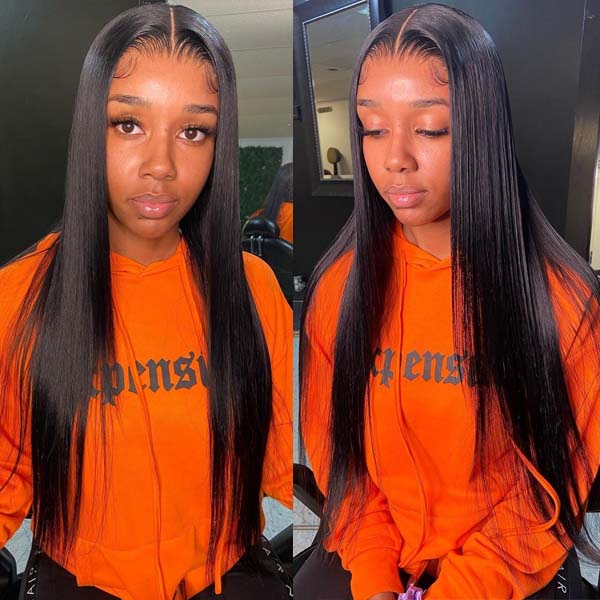 Preplucked Natural Hairline 4*4 Lace Closure Straight Hair Wigs-Amanda Hair