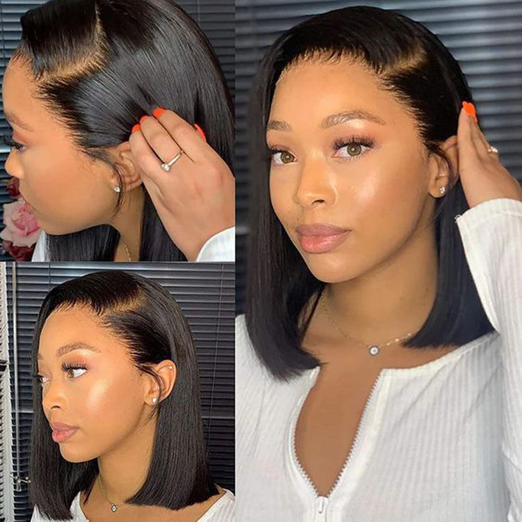 Bob Wig 13*4/4*4 Human Hair Lace Front Short Straight Wigs-Amanda Hair