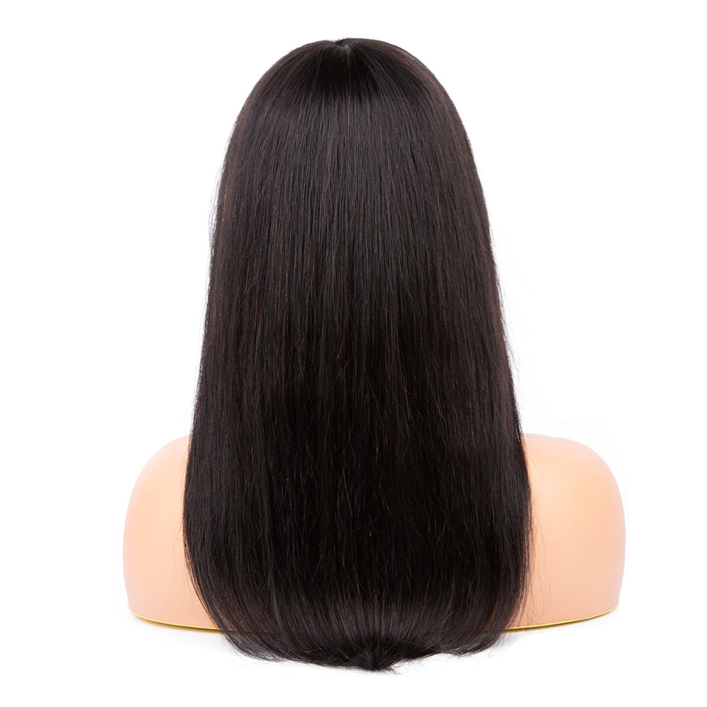 Wear And Go Long Curtain Bangs Straight Hair Wig-Amanda Hair