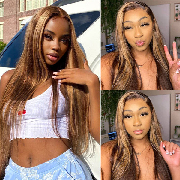 Limited Stock | P4/27 Piano Color Virgin Hair Lace Frontal Wigs 150% Density | Flash Sale