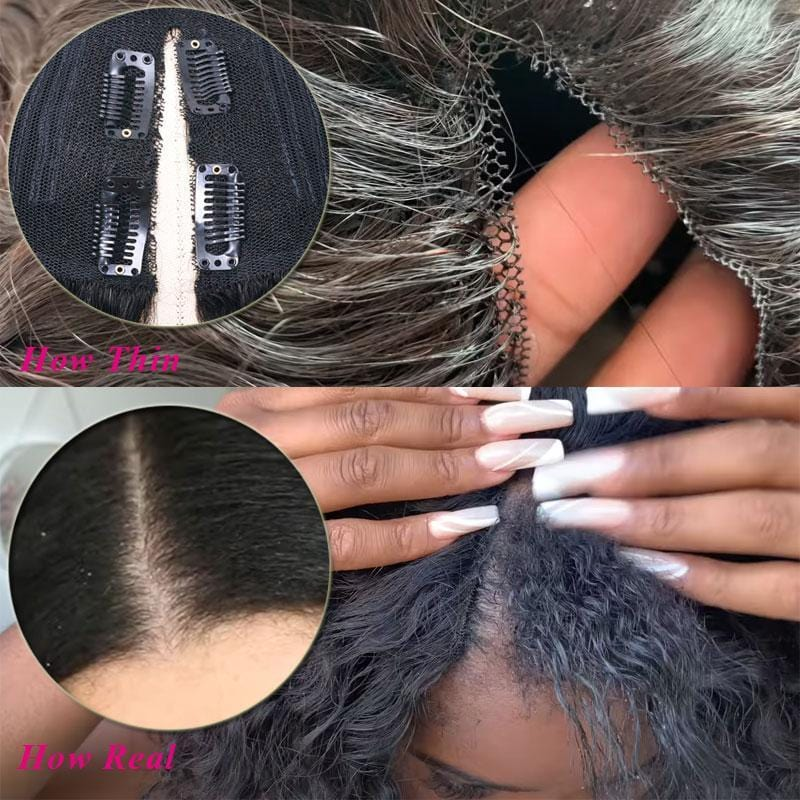 V Part Body Wave Wig Human Hair Glueless Wigs For Beginner- Amanda Hair