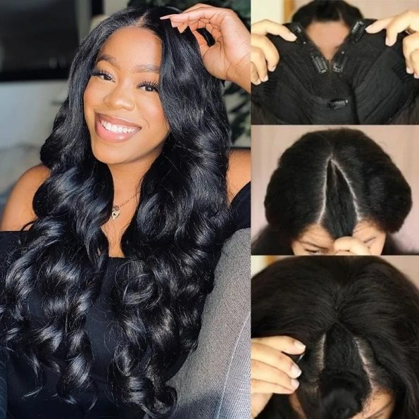 V Part Body Wave Wig Human Hair Glueless Wigs For Beginner- Amanda Hair