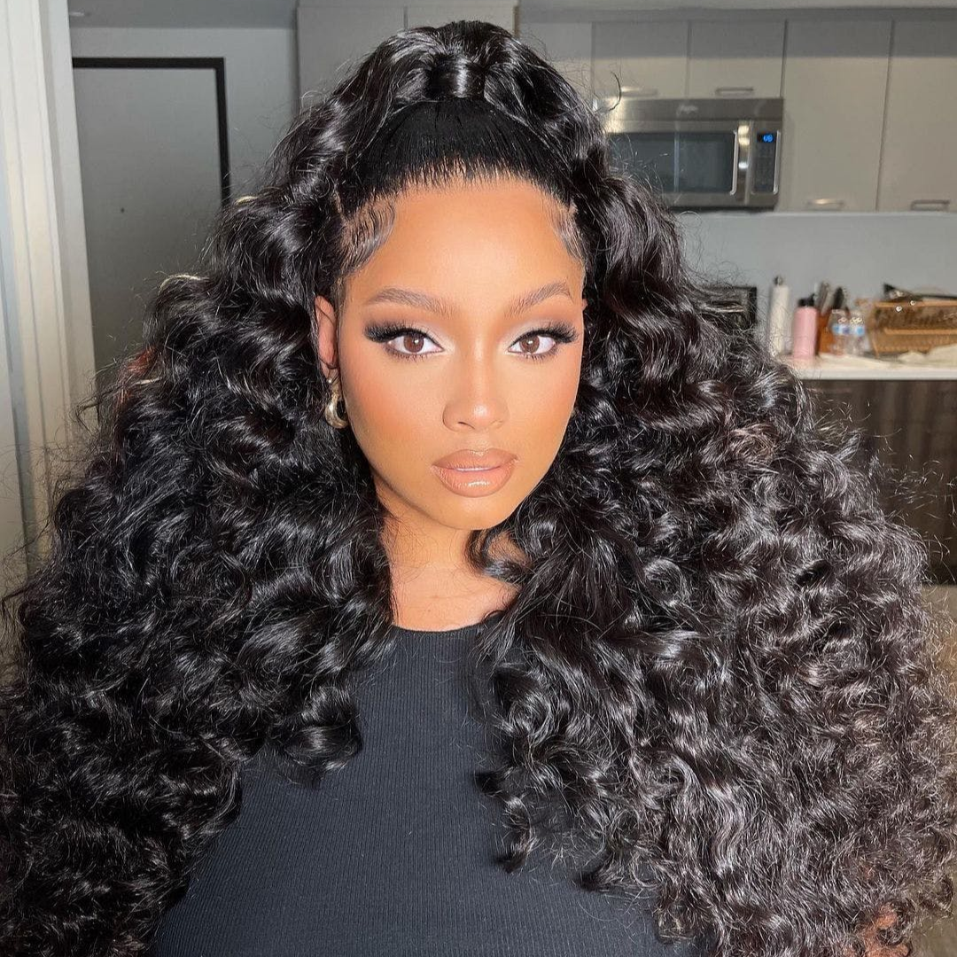 Wand Curl T Part Human Hair Wig-Clearance Flash Sale