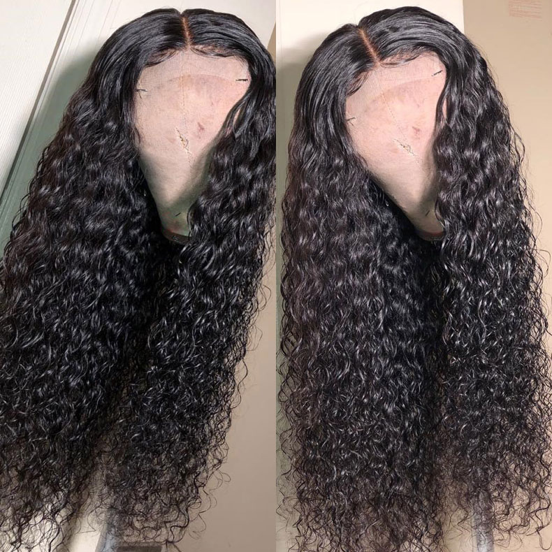 Long Water Wave Brazilian Hair 5 * 5 HD Lace Closure Transparent Wig-Amanda Hair