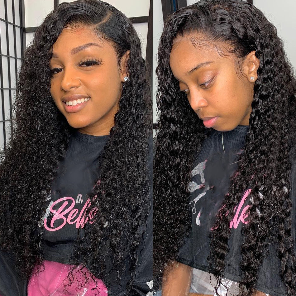 Water Wave Human Hair Full Lace Wigs Pre Plucked Hairline With Baby Hair-Amanda Hair