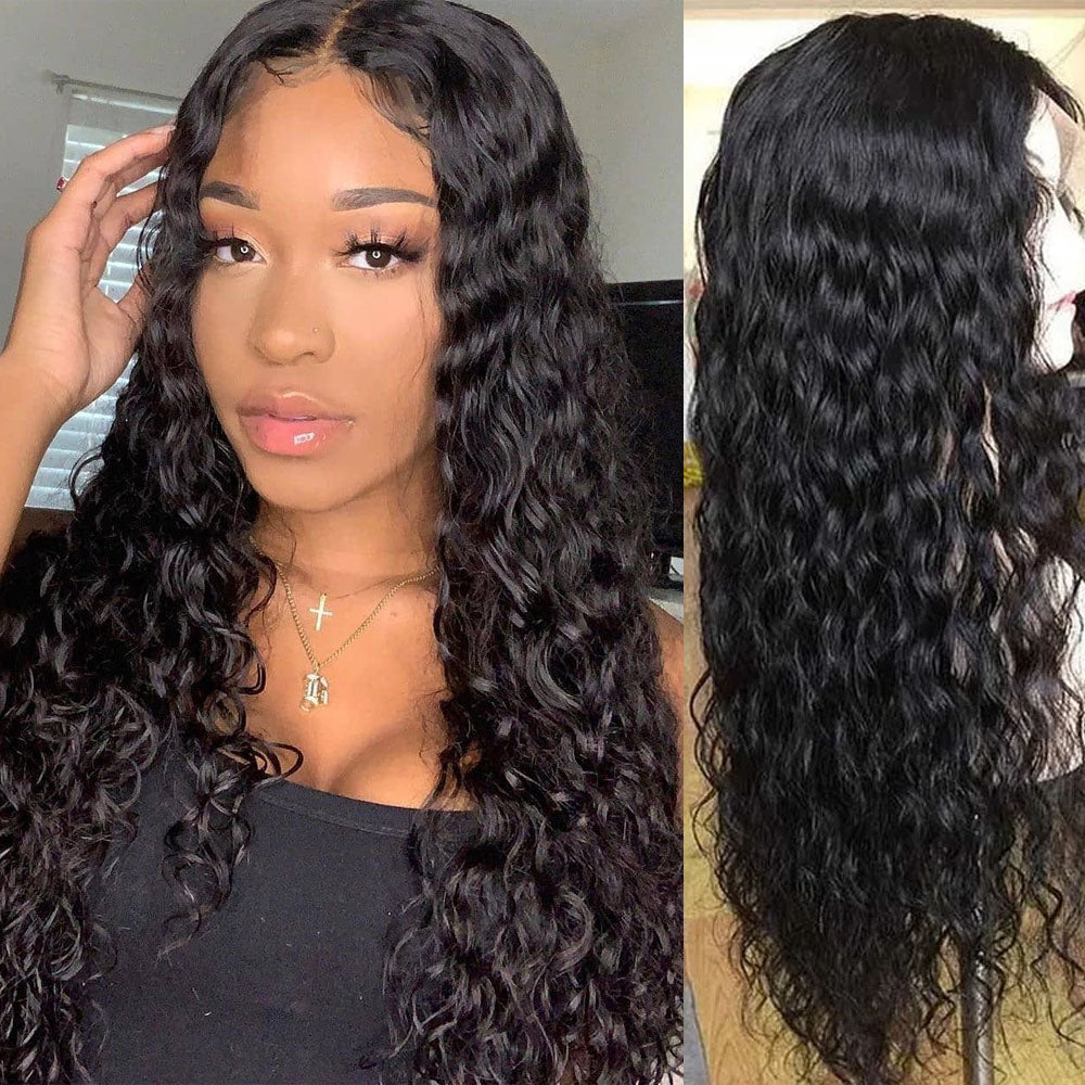 Water Wave Human Hair Full Lace Wigs Pre Plucked Hairline With Baby Hair-Amanda Hair